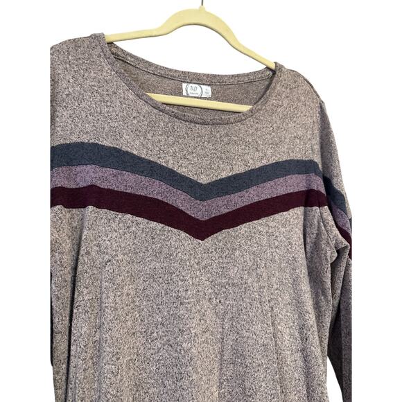 Maurice's 24/7 Striped Chevron Long Sleeve pullover sweater - Picture 2 of 6
